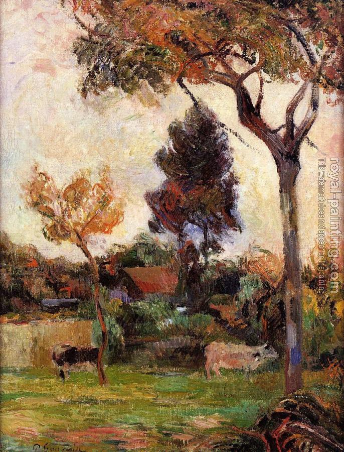 Paul Gauguin : Two Cows in the Meadow